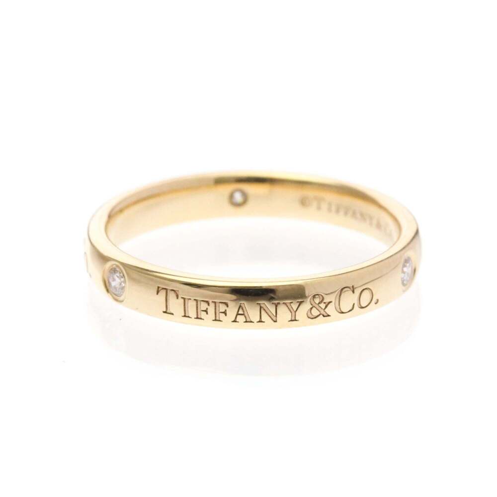 TIFFANY 18k Gold Diamond Ring - Picture 2 of 10